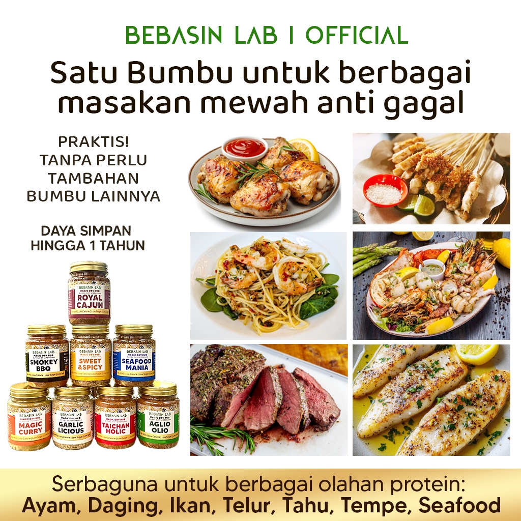 

Promo 7.7 MAGIC DRY RUB - PAKET HEMAT BERLIMA (5) Bumbu Diet Bumbu Instan Dry Rub Bumbu Marinasi