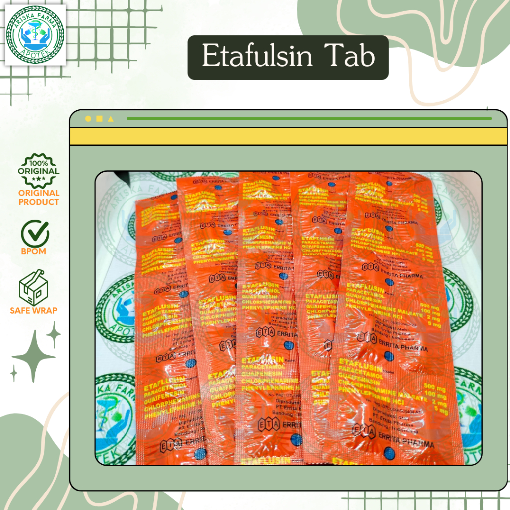 Etafulsin (PCT, Guaifenesin, Chlorphenamine, Phenylephrine) Tab per strip