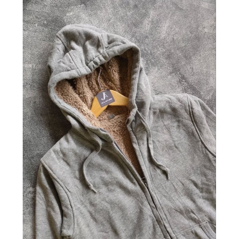 Zip Hoodie Sherpa Uniqlo Original