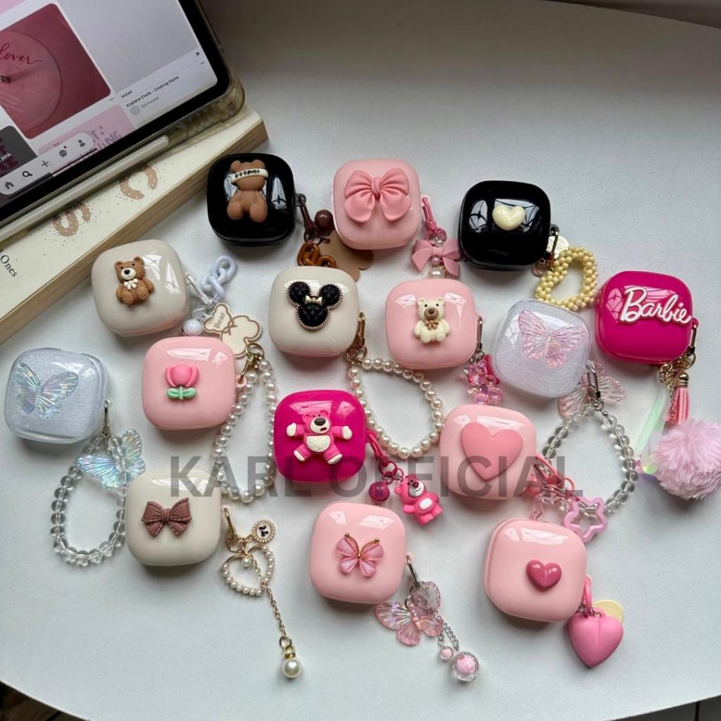 Case Baseus E16 Premium Bowie Encok Lucu Transparant Casing Earphone TWS Pelindung Cover Karl