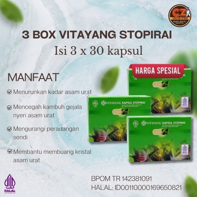 Obat Asam Urat Vitayang Stopirai KK 3 x 30 Kapsul