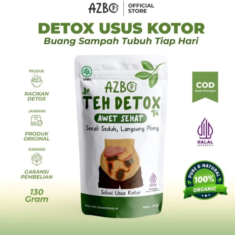 

teh azbo detox original. teh herbal alami. teh rempah pilihan