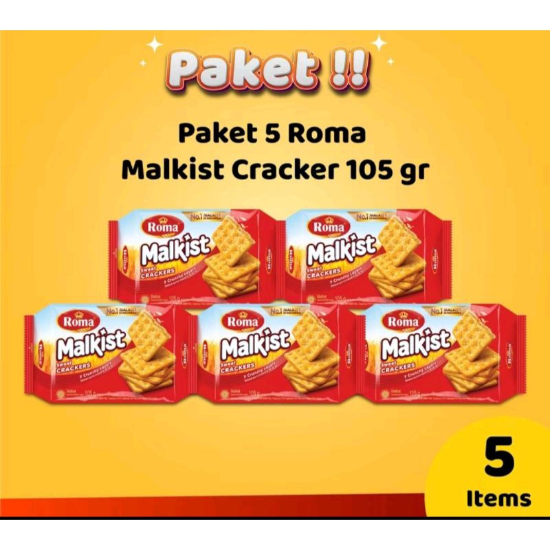 

PAKET 6 BUNGKUS ROMA MALKIST CRACKER 105 GRAM