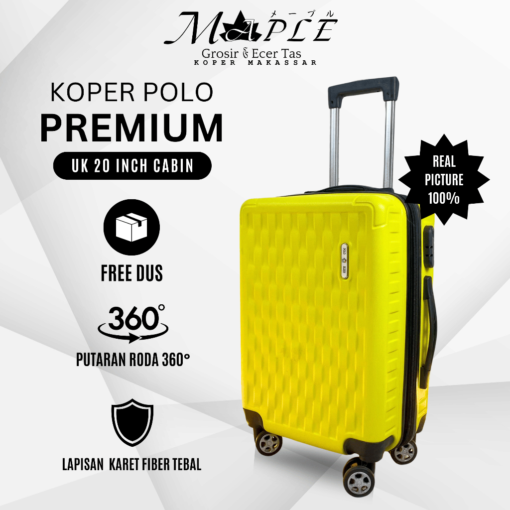 [PENGIRIMAN LUAR MAKASSAR] MAPLE KOPER UK 20 INCH CABIN KOPER POLO PREMIUM KOPER KUALITAS TERBAIK KO