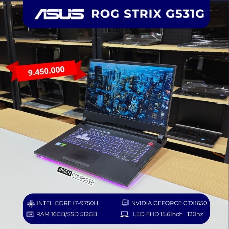 Laptop Asus ROG Strix g531gt Intel Core i7-9750H RAM 16GB NVME 512GB FHD 15.6 120Hz NVIDIA Geforce G