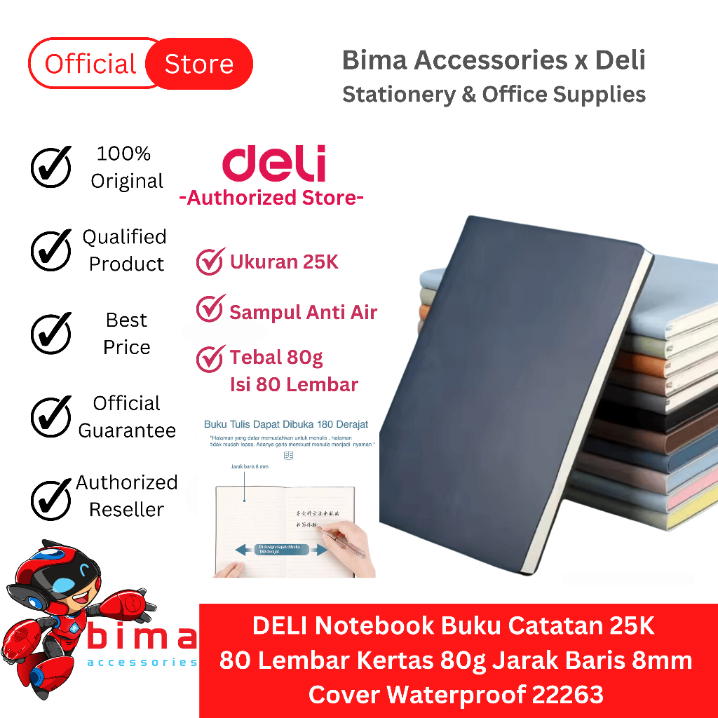 

DELI Buku Diary Tulis Catatan Kerja Sekolah Tebal Notebook Ukuran 25 K Kyoku Mirip B6 isi 80 22263