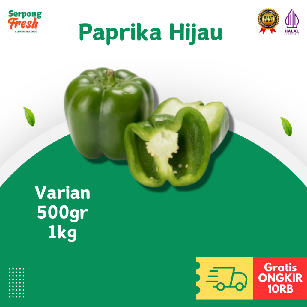 

Paprika Hijau Paprika Ijo FRESH 500gr 1kg Sayuran Segar