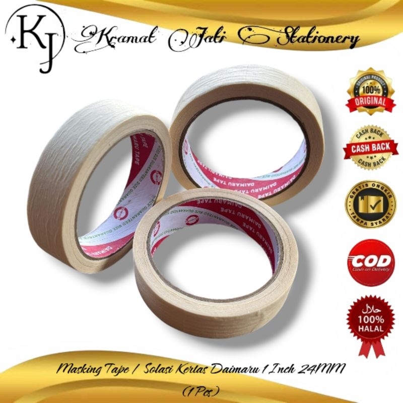 

Masking Tape/Solasi Kertas Daimaru 1 Inch 24MM (1 Pcs)