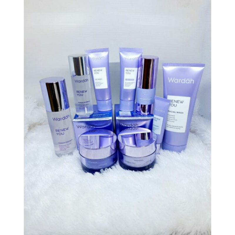 Paket komplit Wardah Renew you/ cream perawatan wajah/Paket jumbo 8 in 1
