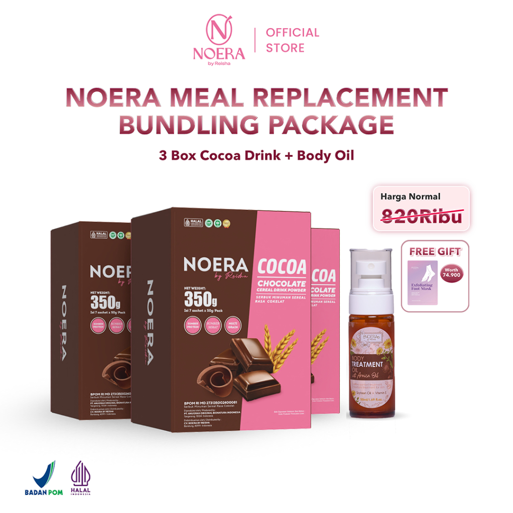 

Noera Paket 3 Box Lean Cocoa + Body Treatment Oil - [Free Exfoliating Foot Mask]