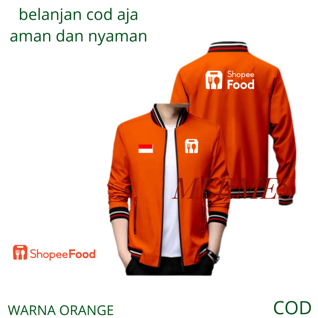 Jacket ShopeFood | Jaket Baseball Transportasi Online | Jakeet Ojol Driver