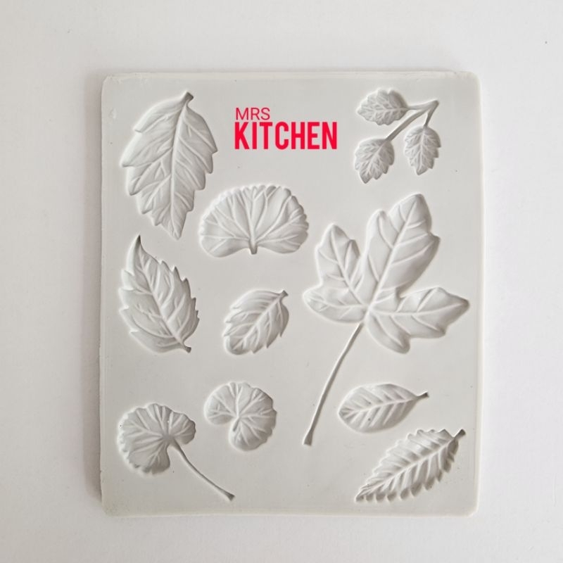 CETAKAN SILIKON VARIETY LEAFS LEAVES MACAM2 DAUN M FONDANT CLAY RESIN SILICONE MOLD