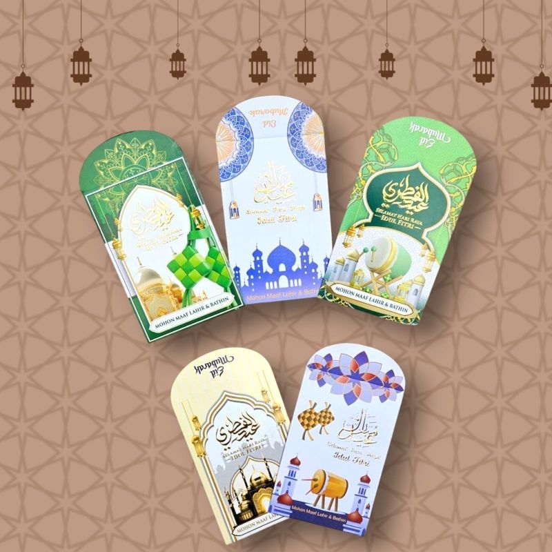 

10 lembar Amplop lebaran ampau lebaran medium Poli Embos Gold Premium