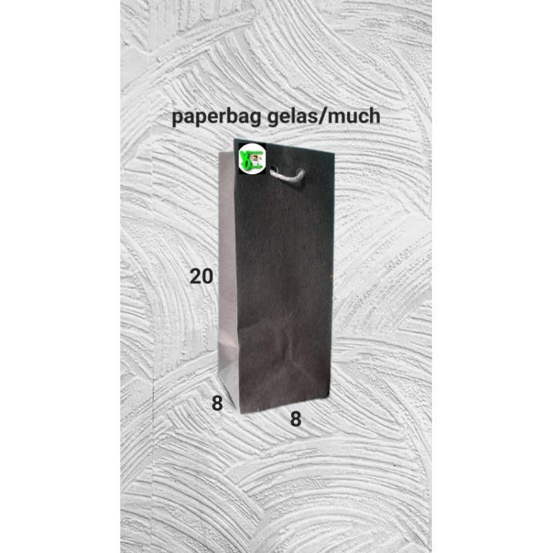 

paperbag botol gelas much black (8×8×20) isi 12 pc