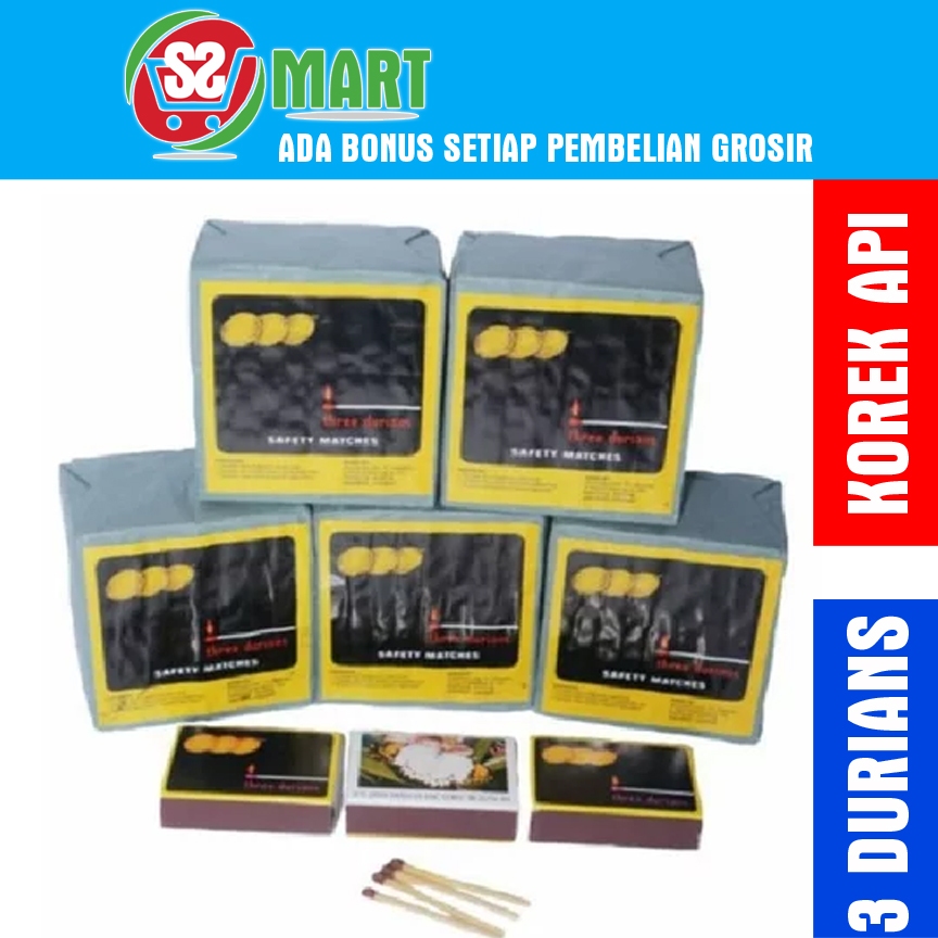Korek Kayu Three Durians 1 PCS ECER