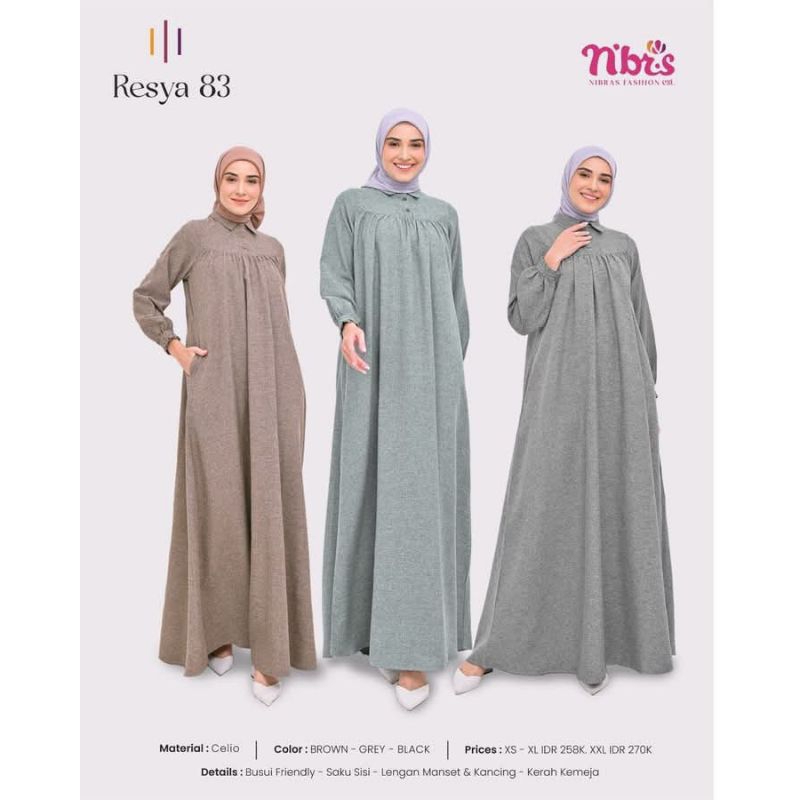 GAMIS CANTIK REYSA 83 NIBRAS// GAMIS SIMPLE NIBRAS// GAMIS ELEGANT NIBRAS// GAMIS NIBRAS PROMO// GAM
