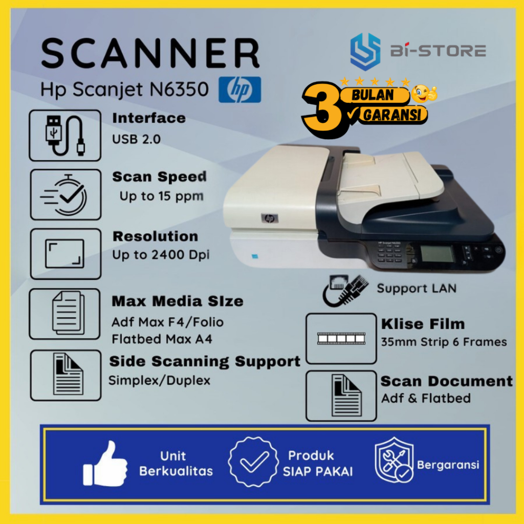 Scanner Folio F4 Hp Scanjet N6350 Bisa Scan Folio Lewat ADF n Ada LAN