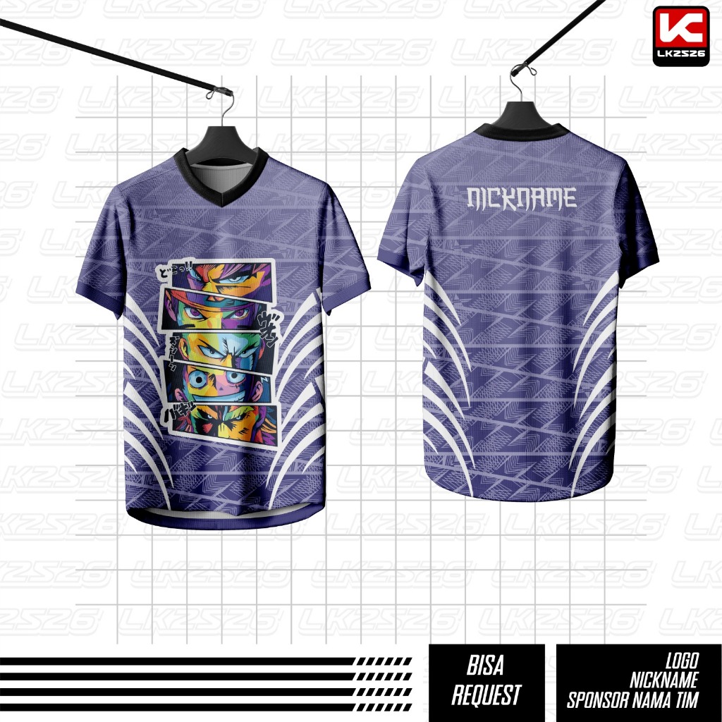 Kaos Jersey Character Anime & Manga - Heroes Edition Ungu | Full Print Custom