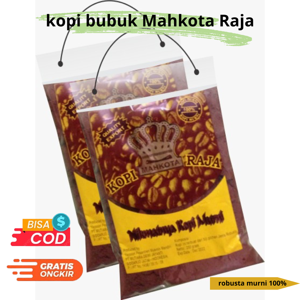 

Kopi Bubuk Mahkota Raja Original robusta Dampit 100%