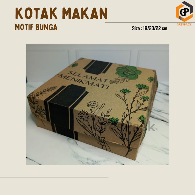 Dus Nasi Motif Bunga/Kotak Nasi R8 R10/Dus Nasi Ukuran 18,20,22/Dus Berkat/Dus Hajatan