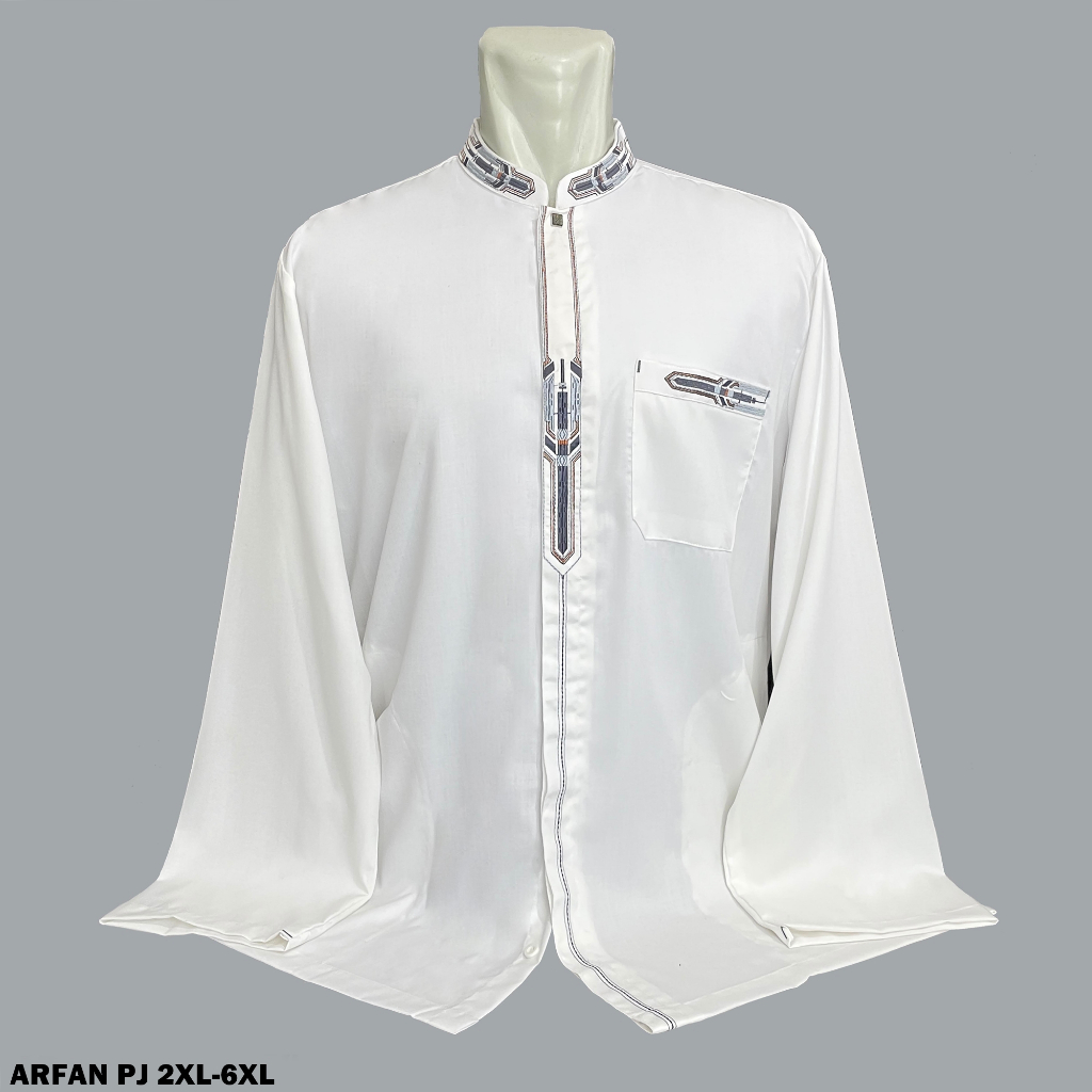 Baju Koko Pria Dewasa Baju koko big size Lengan Panjang 2XL 3XL 4XL 5XL 6XL Baju koko jumbo