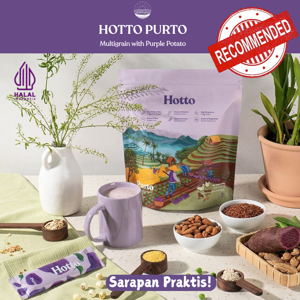 

HOTTO PURTO Multigrain Ubi Ungu / Kesehatan Pencernaan / 7 Sachet