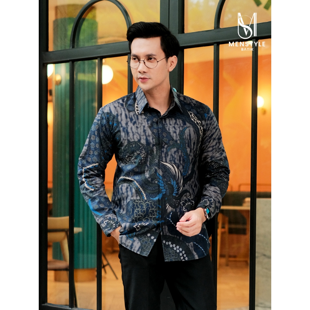 MENSTYLE BATIK - Kemeja batik pria Airlangga slimfit lapis furing bahan katun prima lengan panjang