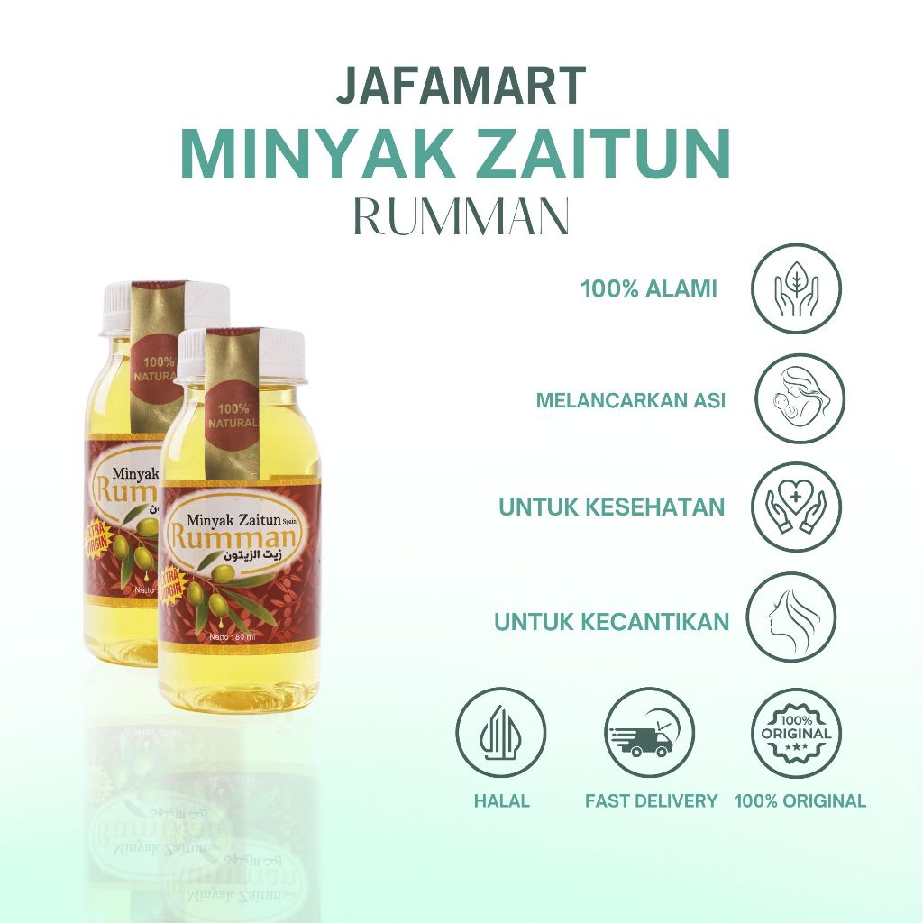 

Minyak Zaitun Olive Oil Extra Virgin Oil Rumman 80ML Seperti Le riche
