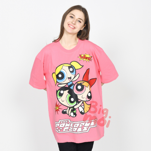 Bigmoi Kaos Wanita Oversize Katun Ukuran XXL 3XL 4XL Warna Pink