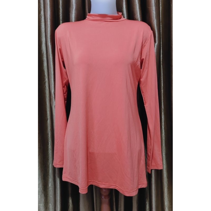 Kaos Manset wanita kerah Turtleneck (Preloved)