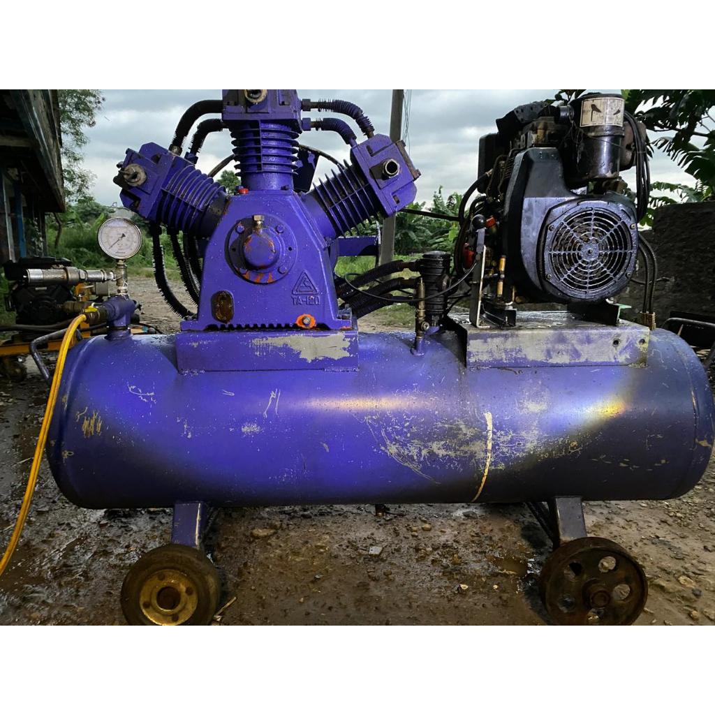Kompresor FUSHENG 15 HP TA 120 + Mesin 20 HP Lombardini diesel