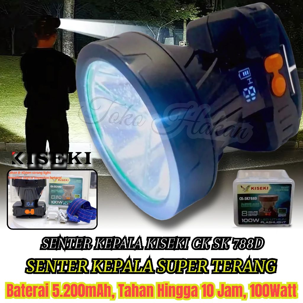 Termurah ~Senter Kepala 100w KISEKI CK-SK 788D - Senter Kepala 100w 100 Watt LED Super Terang CK SK 