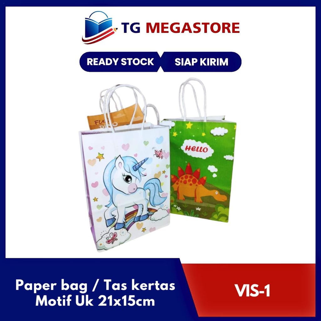 

Paper bag / Tas kertas Fancy Vis-1 Motif Uk 21x15cm