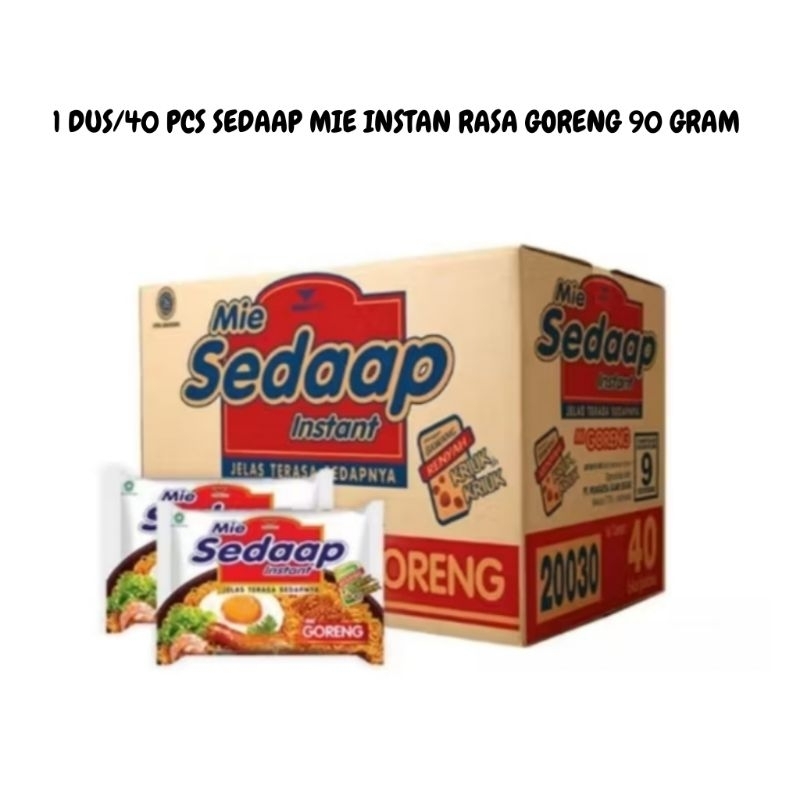 

1 Dus/40 Pics Sedaap Mie Instan Goreng Original Kemasan 90 Gram Nyastore