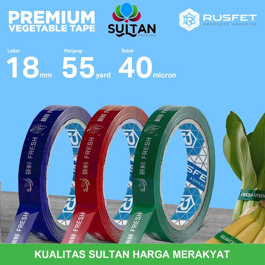 

Lakban Sayur FRESH 18mm x 50m Vegetable OPP Tape Isolasi Buah Hidroponik TERMURAH /SATUAN