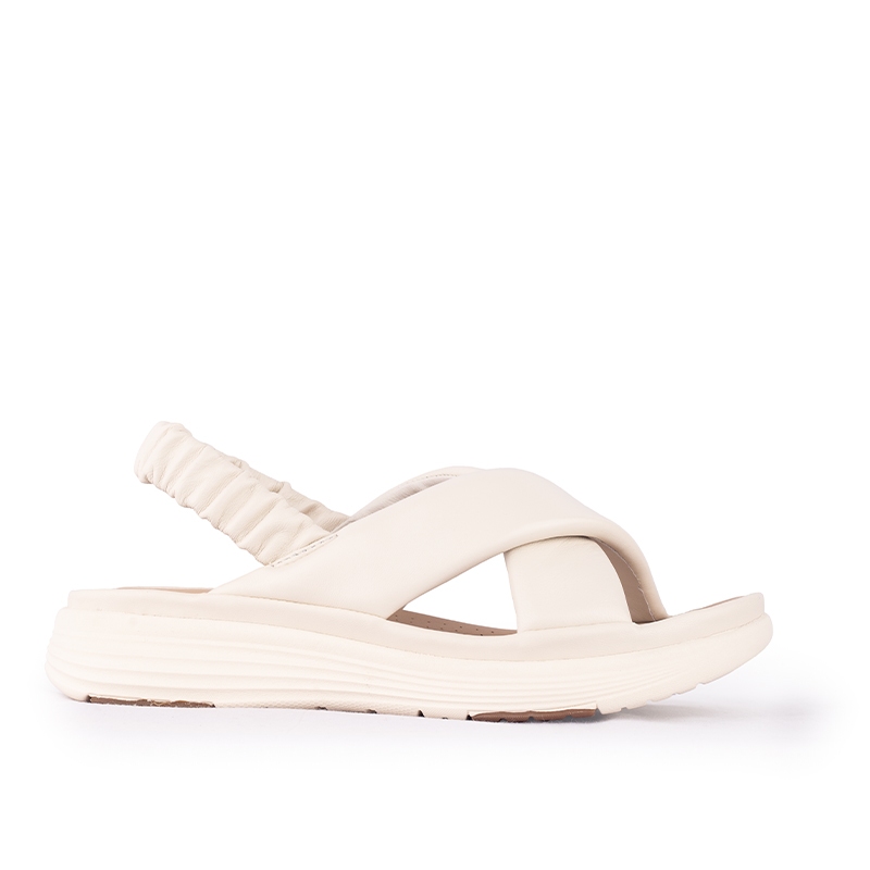 Sandal Strap Sling Back Wanita Casual Gino Mariani Brianna Off White