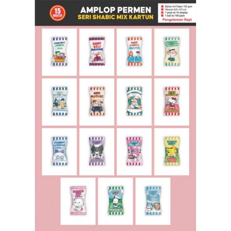 

amplop permen motif shabic/kartun