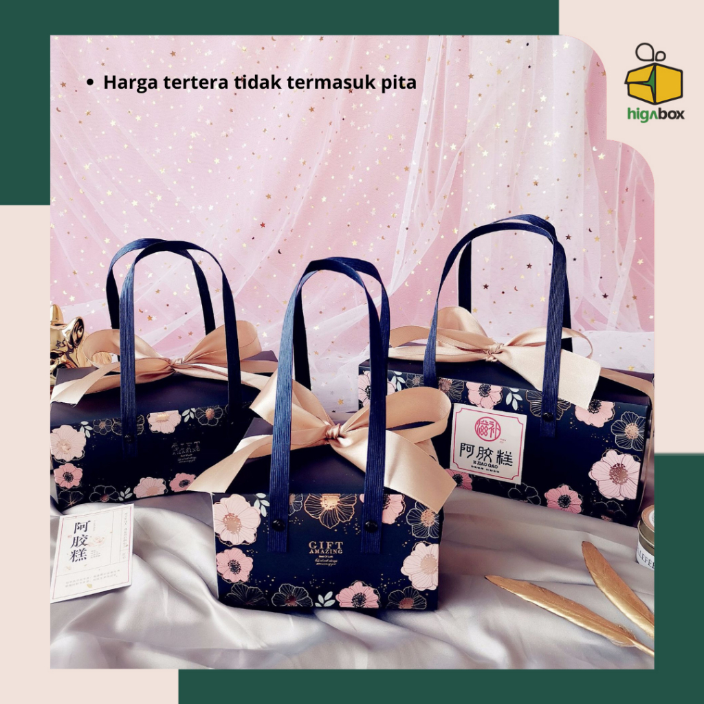 

Box Gable Handle Tali, Souvenir Box, Gift Box, Hampers, Kemasan Packaging I BA05