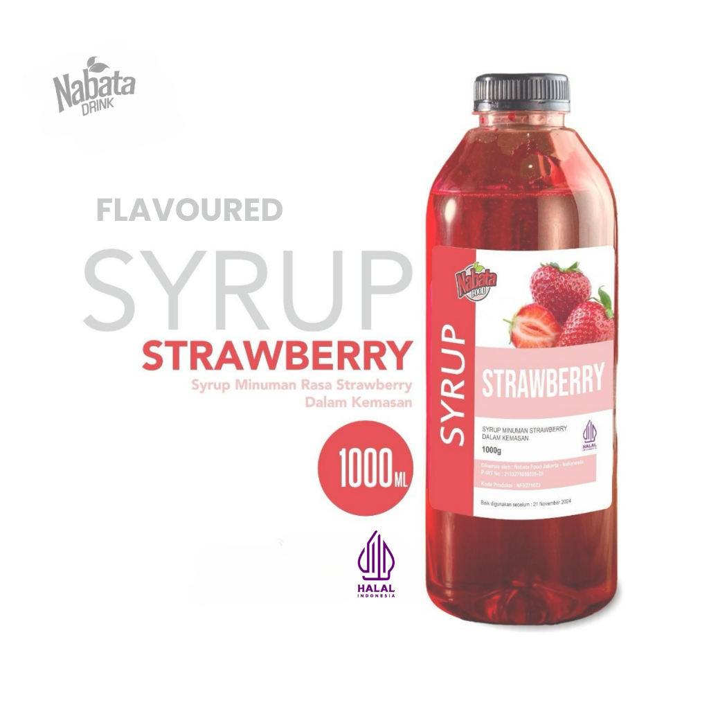 

Sirup Rasa Stroberi Nabata Drink 1 Liter - Strawberry Syrup 1000 ML