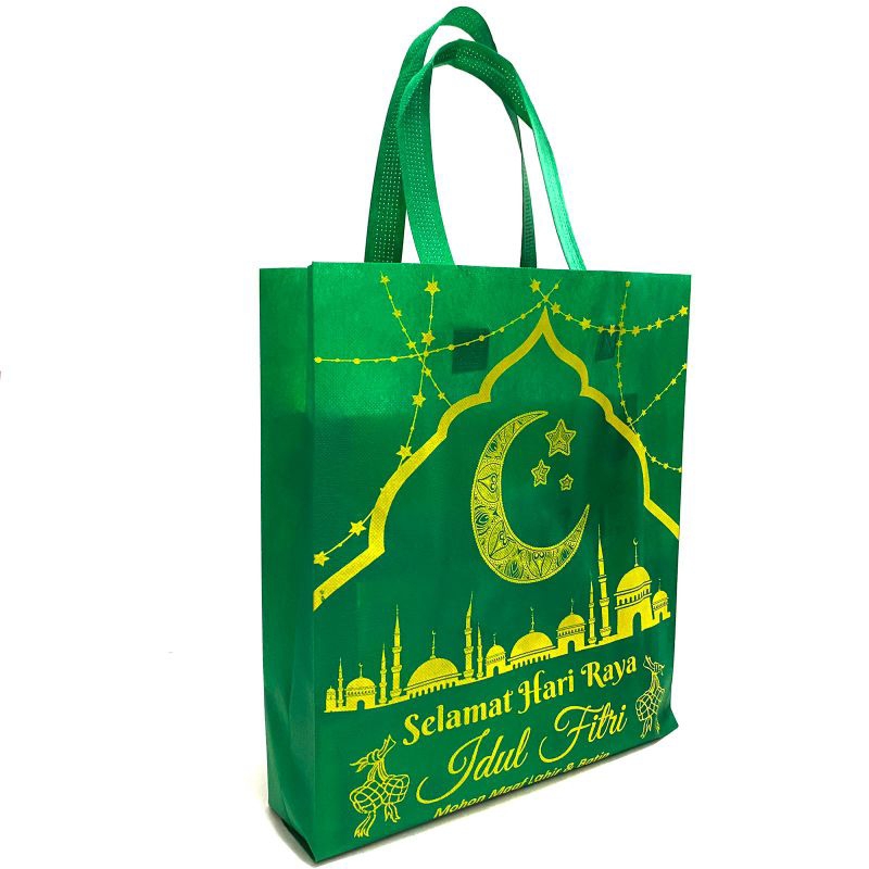 

Tas Spunbond Lebaran Idul Fitri M 40x30x8 Warna Hijau Bulan Sabit Hampers Lebaran Goodie Bag Idul Fitri Tas Sembako Lebaran