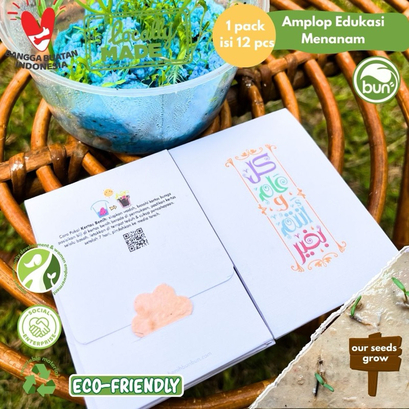 

12 pcs Amplop Lebaran Unik Edukatif Bisa Numbuhin Bunga