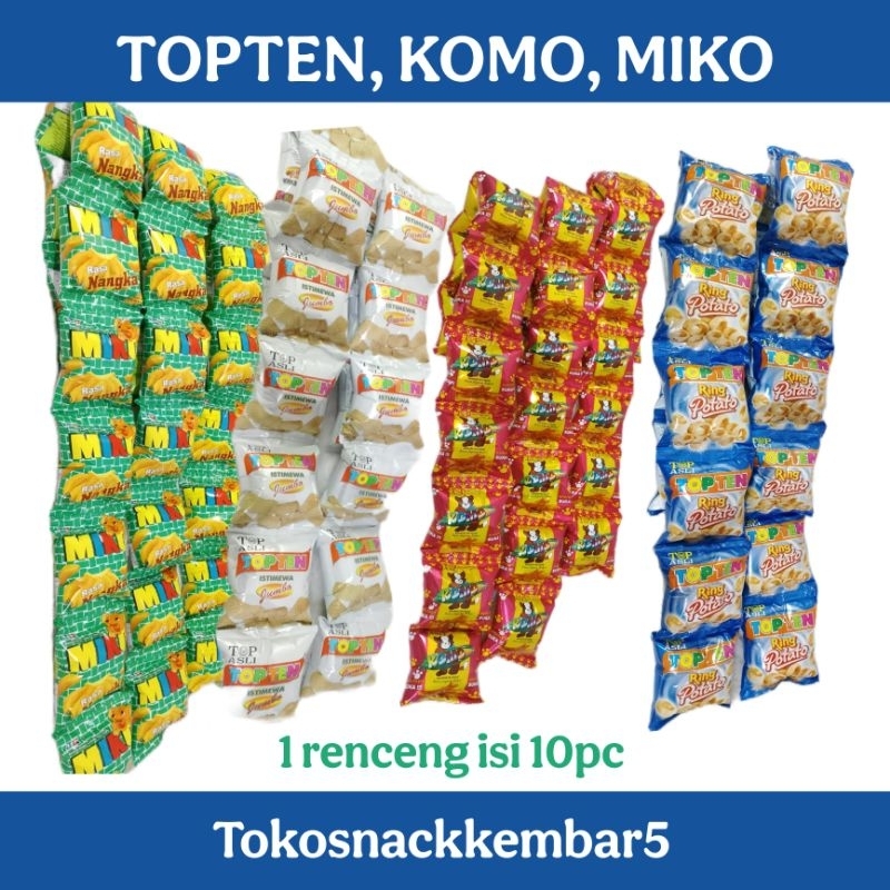 

SNACK JADUL topten komo miko nangka renceng isi 10