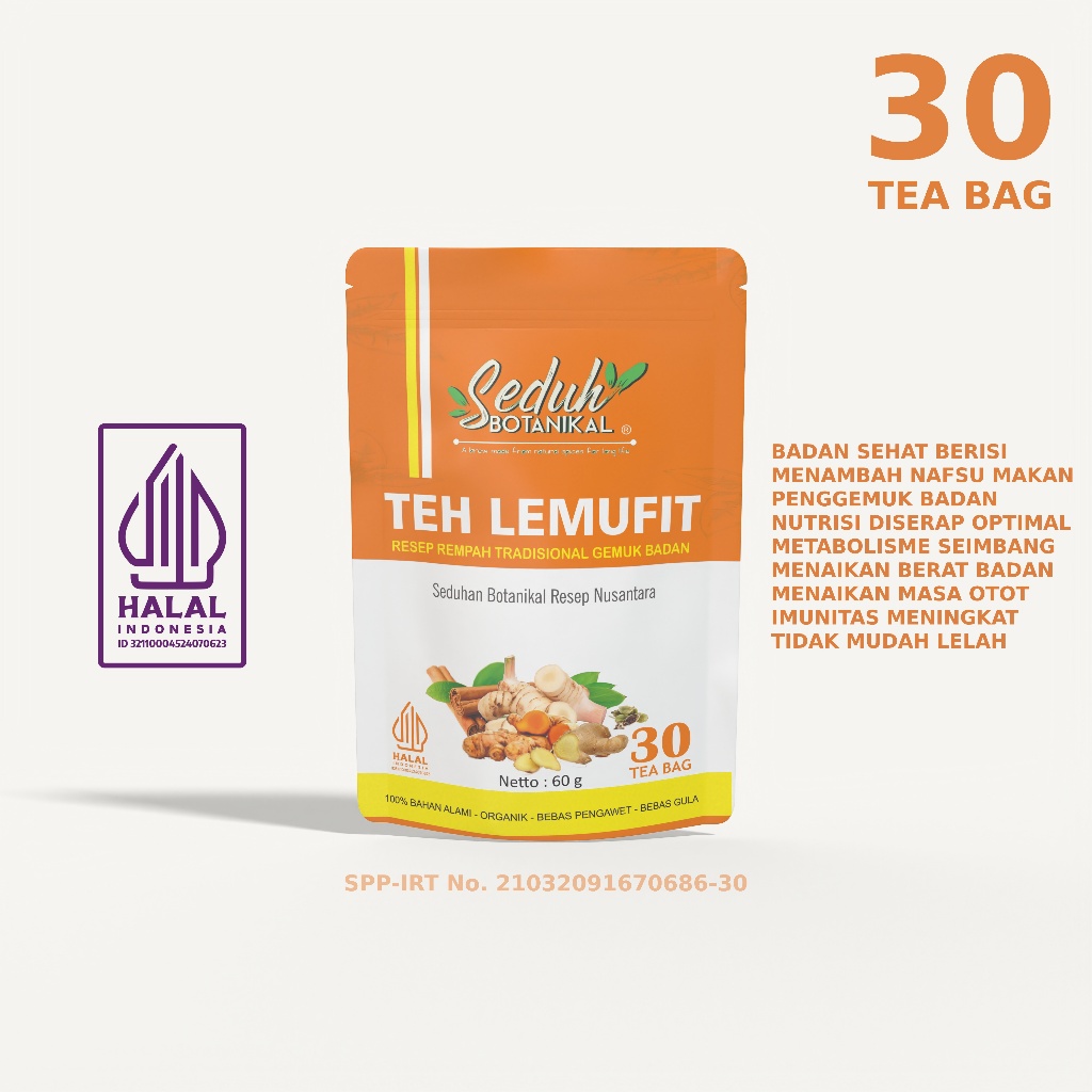 

RB22 SEDUH BOTANIKAL Teh Lemufit Gemuk Badan Resep Teh Rempah JSR 30 Tea Bag