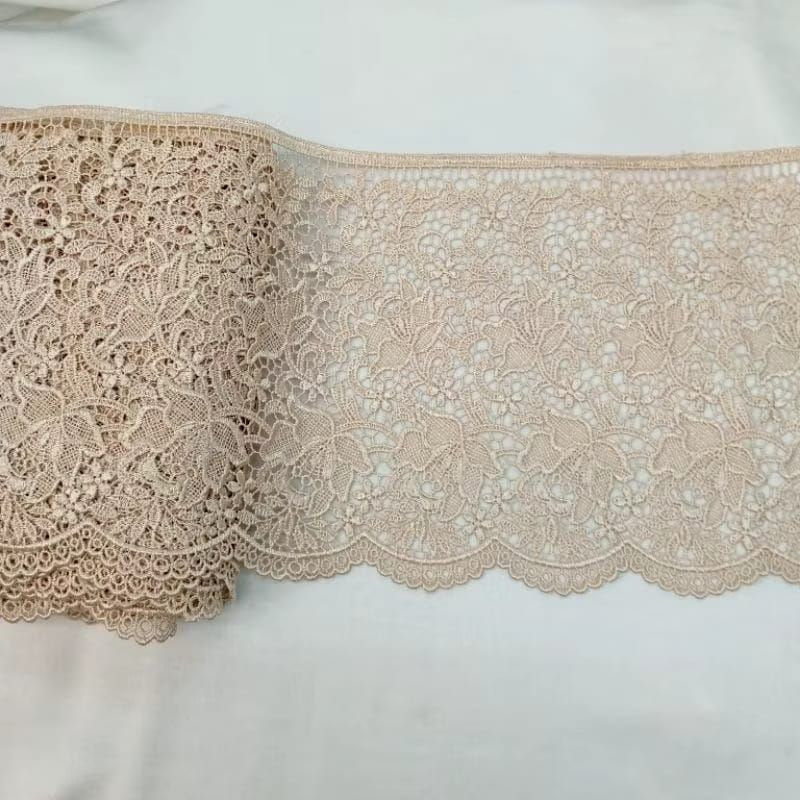 RB Renda bordir, renda lebar 20 cm/renda mukena, Arinda baju kebaya dress dll (Harga per 45 cm)