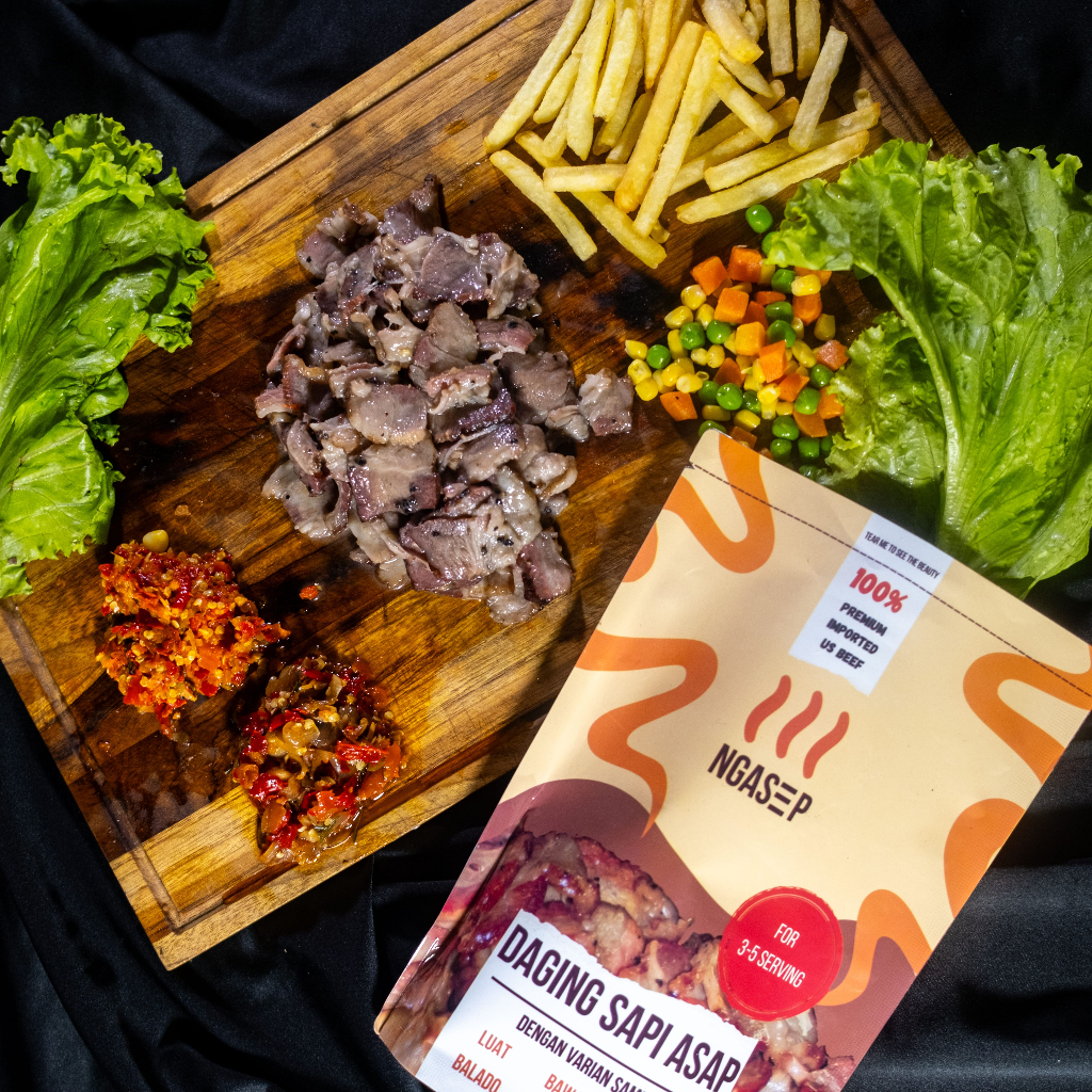 

Ngasep Sei Sapi / Daging Asap 250 Gram Frozen Sambal Bawang