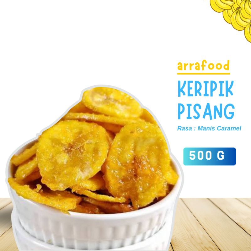 

[500 G] Keripik Pisang Koin Manis Caramel Snack cemilan Asli Lampung