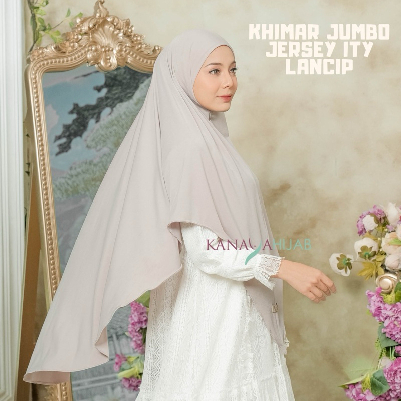 Kanaya Khimar Medina Jumbo Jersey ITY,Hijab Umroh Haji Syar'i
