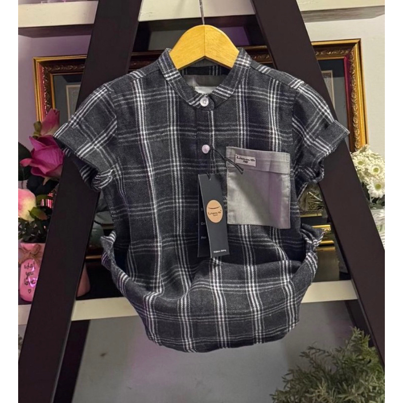BEST SELLER KURTA ANAK LAKI-LAKI 6 BULAN-13 TAHUN FLANEL/PLANEL KOTAK-KOTAK LENGAN PENDEK PREMIUM QU