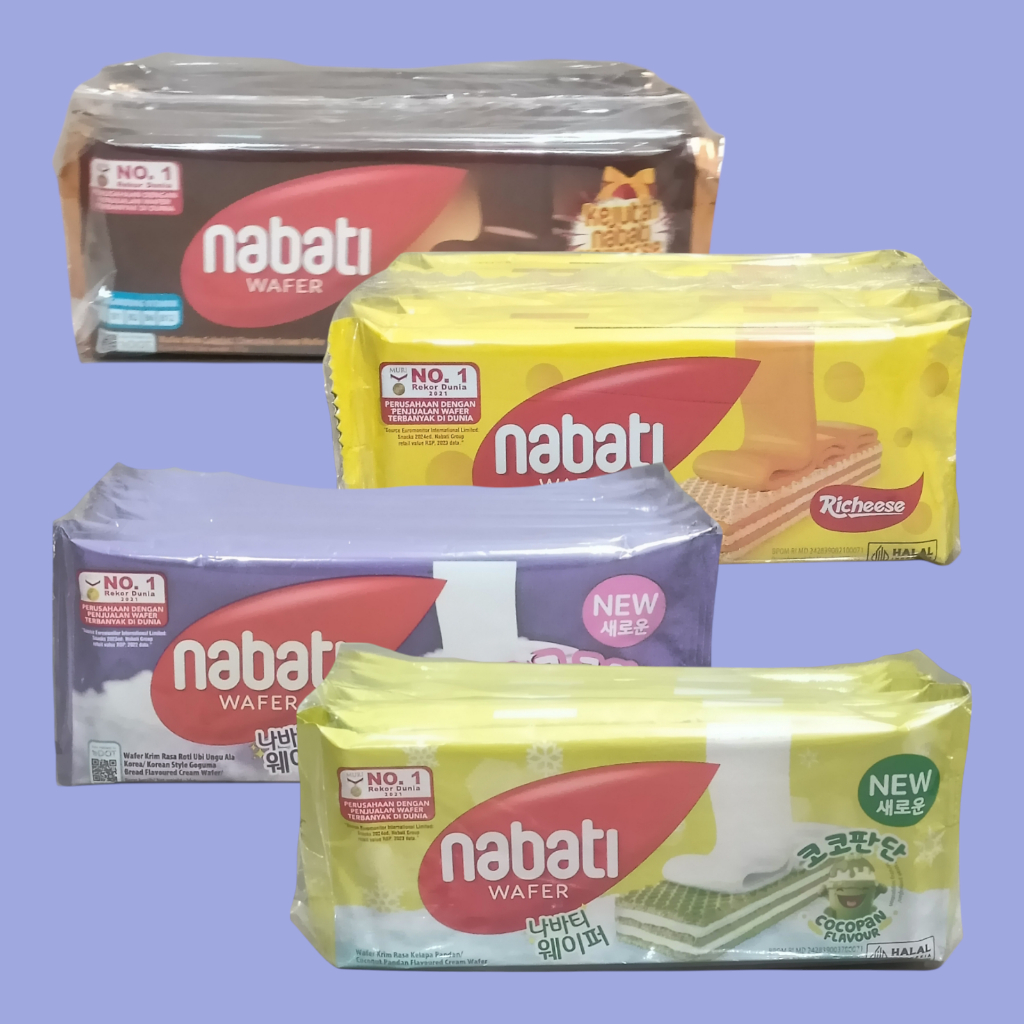 

Nabati Wafer Cocopandan, Goguma, Coklat dan Keju 16gr [10 pcs/pack]