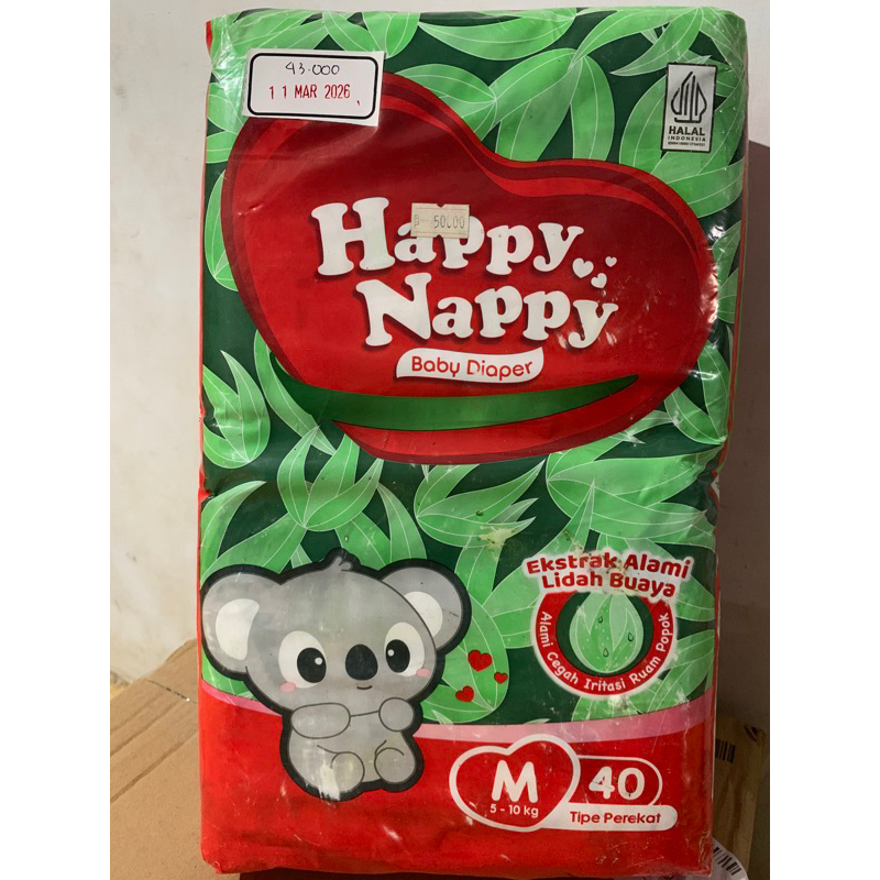 Popok Bayi Pampers Happy Nappy Tipe Perekat Size M Isi 40 - Diskon Sale Cuci Gudang